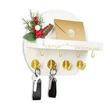 Key Holder for Wall, Key and Mail Holder Organizer - Key Holder Wall White