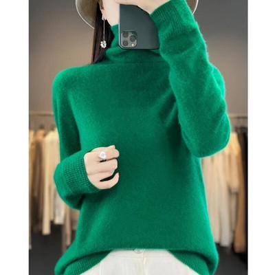 Warm Wool Women Collar Sweater Tops 100% Winter Autumn Cashmere