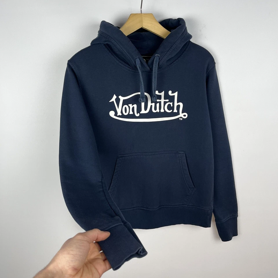 Señoras Von Dutch Y2K Big Logo sudadera con capucha azul tamaño mediano 8 alg... - Imagen 2 de 4