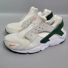 Nike Huarache Run GS Sneakers White Orange Green Size 5.5Y