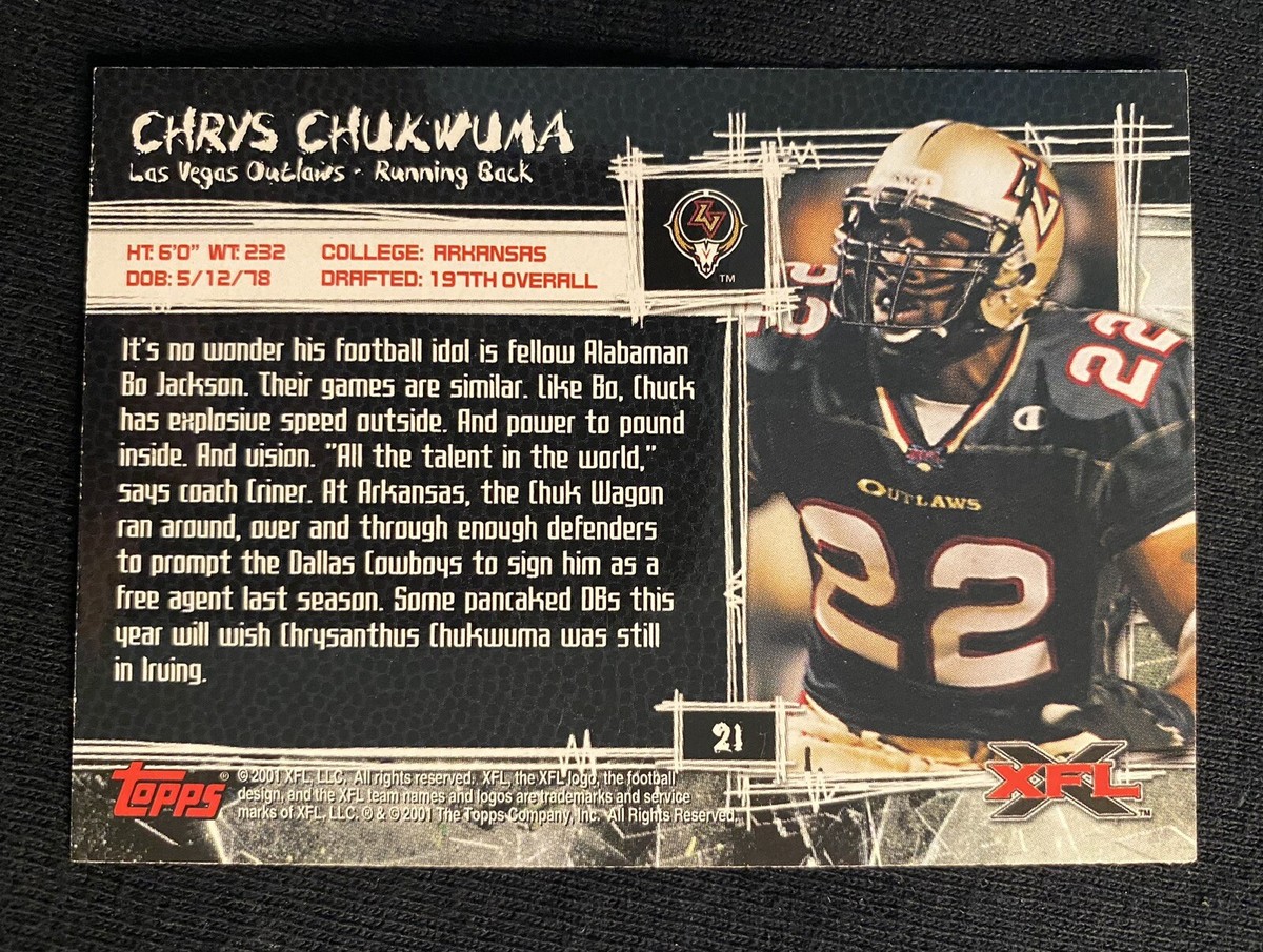 2001 Topps XFL #21 Chrys Chukwuma | eBay