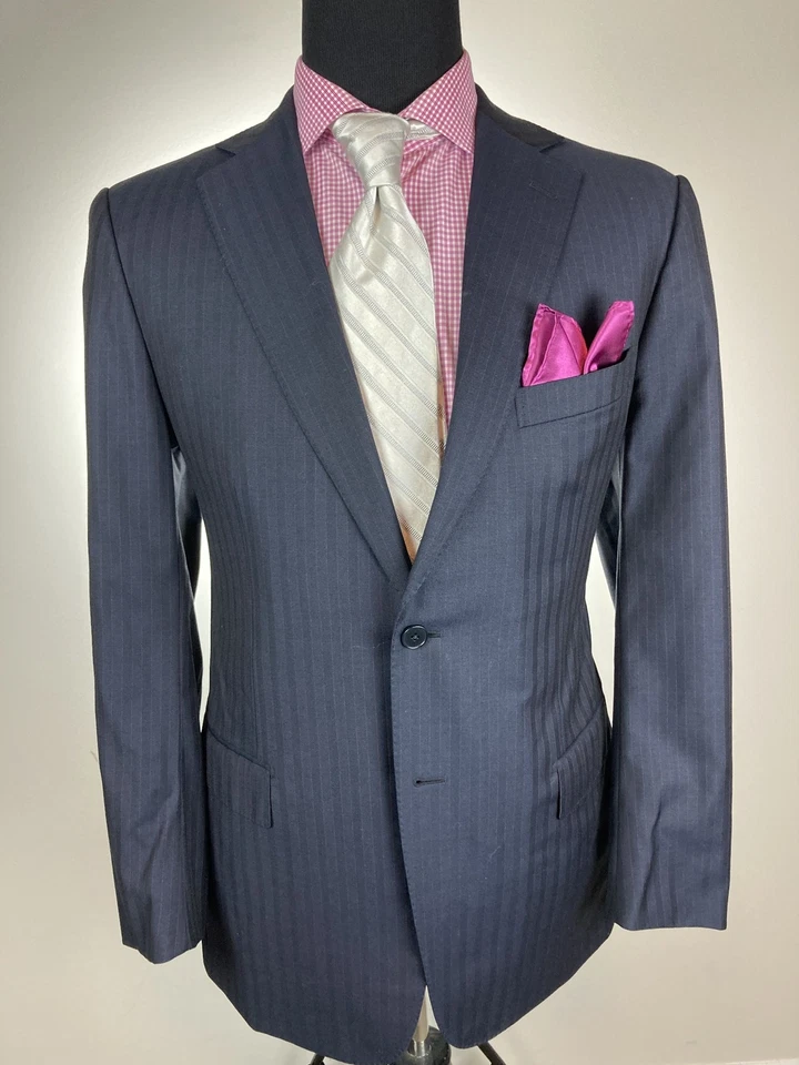 $3750.00 Traje Ermenegildo Zegna Azul Marino Moderno 2Btn 40R Foto 2 de 4