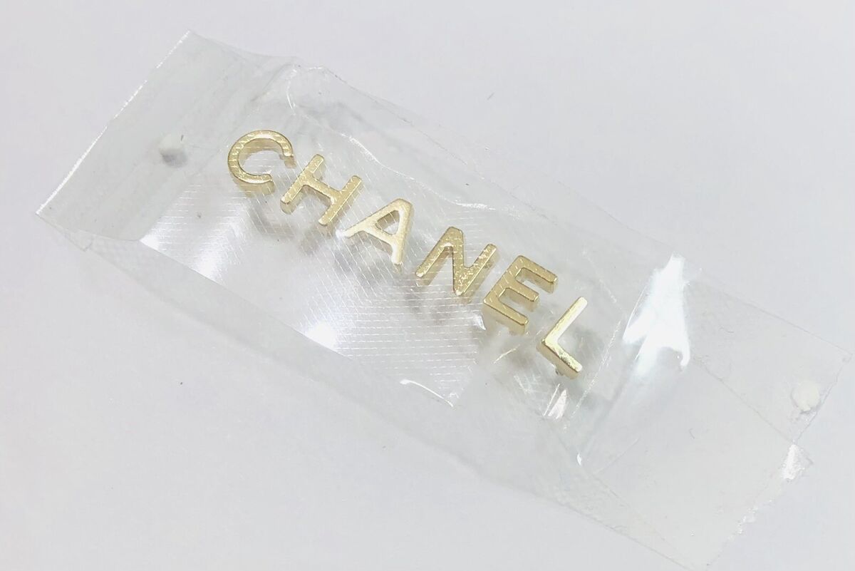 パーツ CHANEL MENS CHANEL Vintage Zipper Pull Button Charm Gold Tone Black