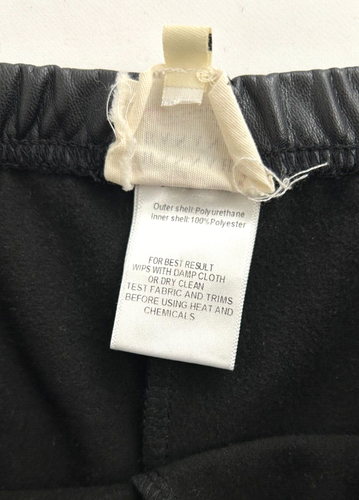Girl's Hannah Banana Black Leggings, Faux Leather, Elastic Waist, Size 10 - Picture 3 of 5