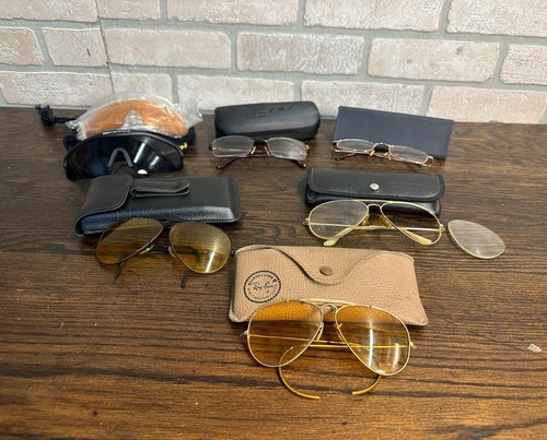 Lote de gafas de sol vintage de los años 80 Aviator Estate Ray Ban Shooters, Smith