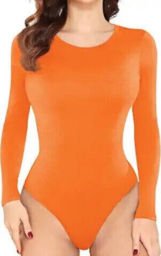 LADIES QUALITY ROUND-NECK LONG SLEEVE COTTON LEOTARD/BODYSUITS (2340) - Picture 8 of 25