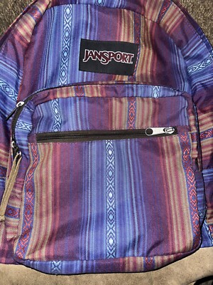 jansport right pack world JANSPORT RIGHT PACK (WORLD ACAPULCO) CANVAS LEATHER BACKPACK