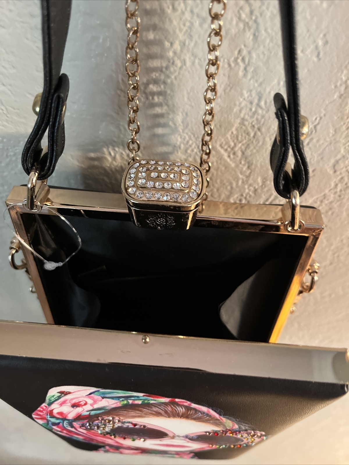 Fashion Lady Face Box Shaped Purses and Handbags Party Clutch Chain Shoulder Bag