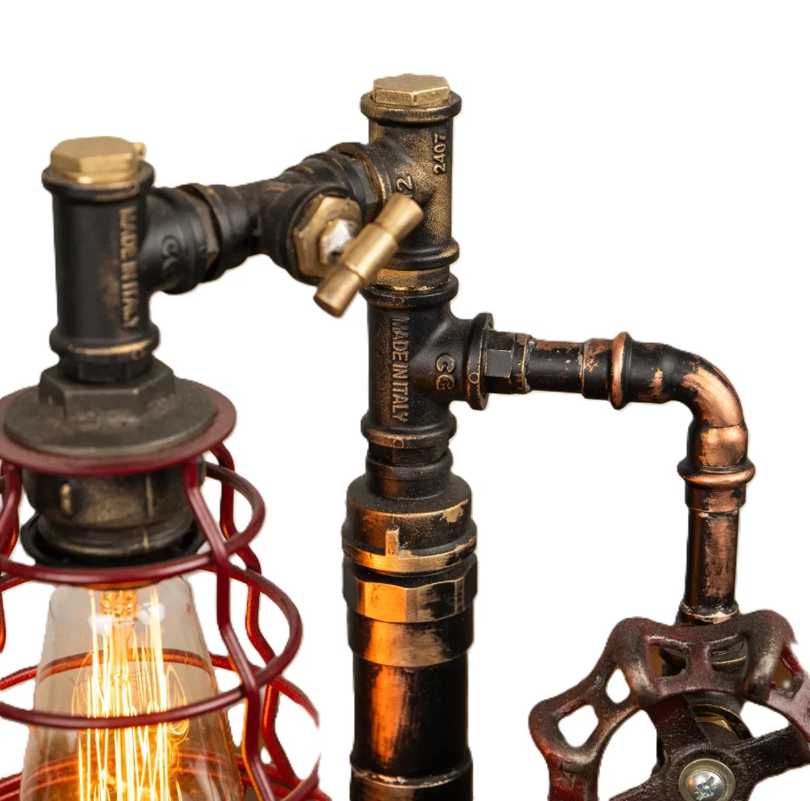 Lámpara de Escritorio Industrial Lámpara de Mesa Industrial Lámpara Steampunk Lámpara de Mesa Vintage Foto 4 de 4