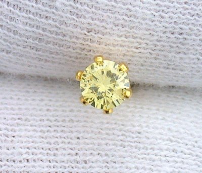 4mm Round Yellow Cubic Zirconia CZ Gemstone Gem Gold Plated Tie Tack ESTT206