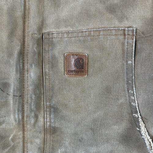 Carhartt Jacket Large Tall Tan Detroit J22 211 Vintage Distressed Workwear - Picture 7 of 20