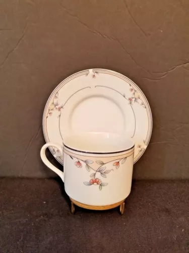 Princess House Heritage Blossom Flat Coffee Cup & Saucer Set