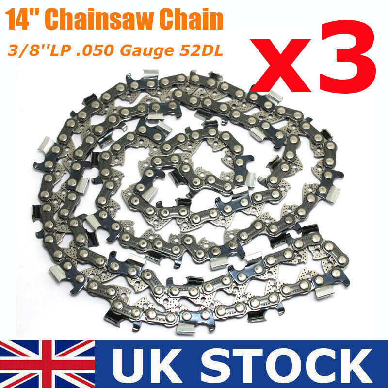 3pcs 14 Inch Chainsaw Saw Chain Blade Pitch 3/8LP 0.050 Gauge 52DL ...