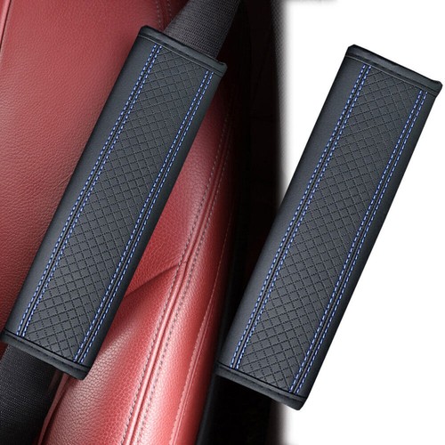 Car Interior Seat Belt Cover Shoulder Pad Strap Protector Accessories Black&Blue - Picture 2 of 11