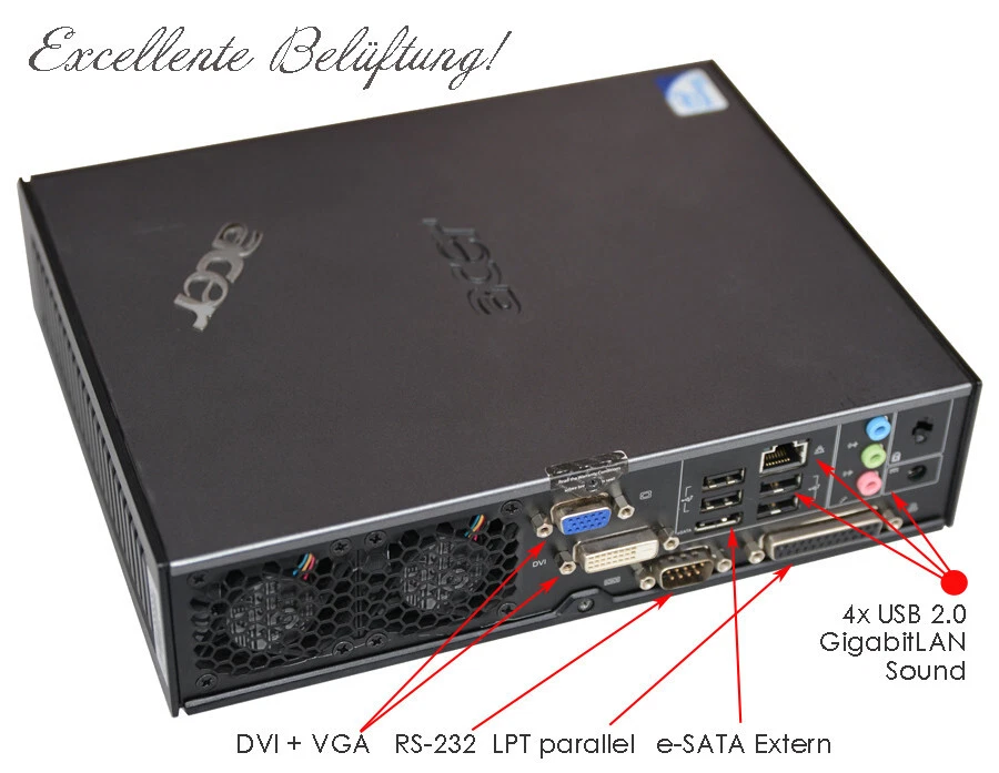 MINI COMPUTER ACER VERITON L480G  WINDOWS XP 160GB 2GB RS-232 LPT PARALLEL V70x - Bild 3 von 4