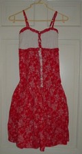 SALE:Girls Size Large (14) Sundress,100% Cotton,Red & White Print, Ex. Condition