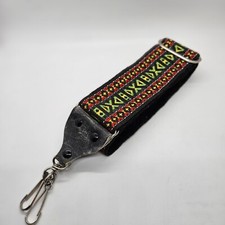 Vintage Hippie Camera Strap Woven Multicolor Thick Stripe Diamond