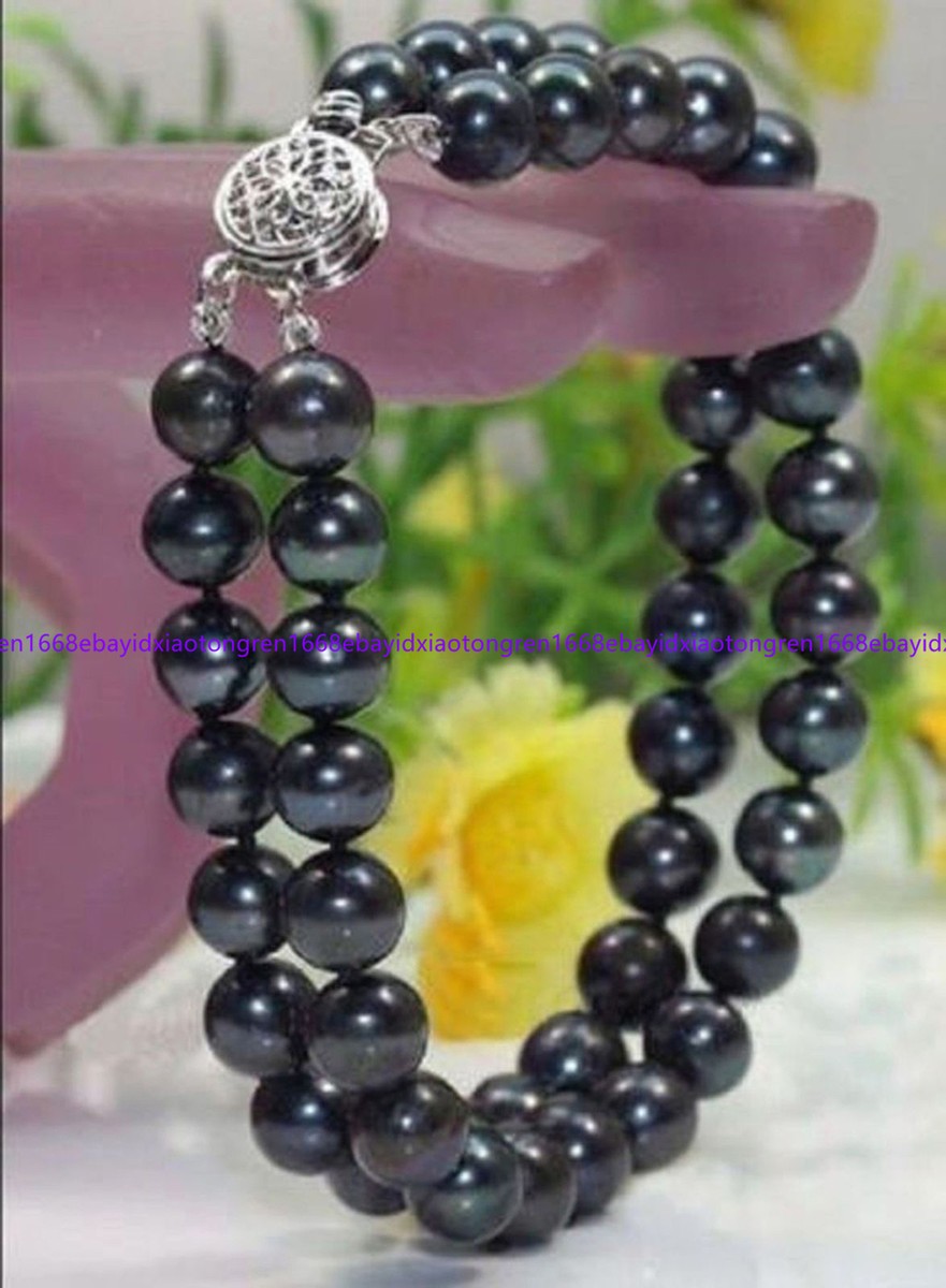 9.2-10.9mm AAA Quality Tahitian Cultured Pearl Necklace in Black for Sale | Pearls Only