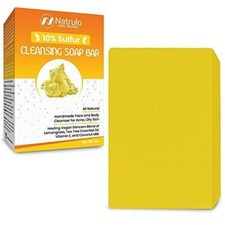 10 Sulfur Soap Cleansing Bar for Face Body All Natural Facial Cleanser f...