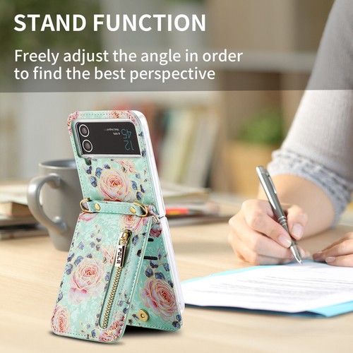 Flower Case For Samsung Galaxy Z Flip 7 6 5 4 3 5G Leather Wallet Card Cover New - Picture 65 of 72