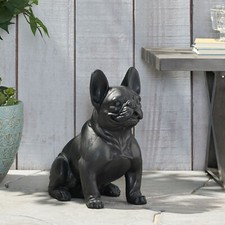 Rilo Outdoor Cast Stone French Bulldog Garden Statue