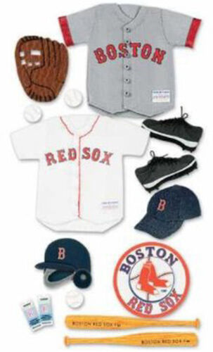 Grand Lot (20) BOSTON RED SOX Scrapbook 3D Uniforme Autocollant Fabrication de Carte Baseball - Photo 1 sur 2