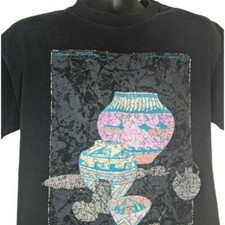Hazelwood Mesa Pottery Vintage 90s Tshirt Puff Paint Made In USA Size Large