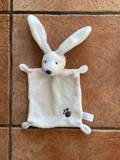 O/Doudou plat lapin blanc empreinte de patte + nez gris NICOTOY KIABI SIMBA TOYS
