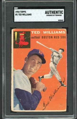 1954 TOPPS #  1 TED WILLIAMS RED SOX SGC AUTH SET BREAK 514171 (KYCARDS)