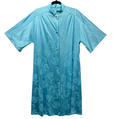Vintage 70s Vanity Fair Robe House Coat Lounger Cover Up Floral Print Medium