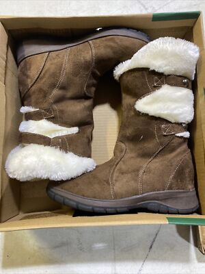 ITASCA Veronica Womens Brown Faux Suede Plush Lining Winter Boots SIZE 9m NEW