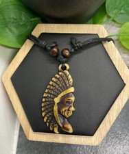 16-30  Adjustable Black Cord Bead Necklace  2  Acrylic Pendant Head B3513