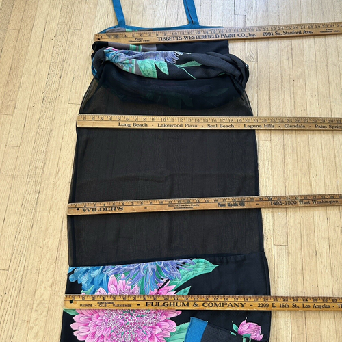 Vintage Brijo Silk Maxi Dress Beaded Floral Flapper Layer Column Dress Sz S/M - Picture 10 of 10