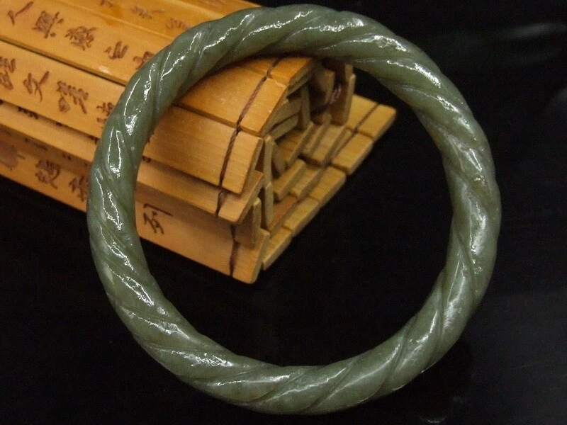 Brazalete pulseras de alambre trenzado de jade antiguo hetiano colección natural certificada Foto 2 de 4