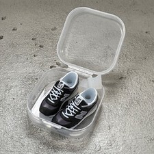 ATS-NB-GRY: 1/12 NB Sneakers & ankle adapters w/ box for 6" figure - Black Grey