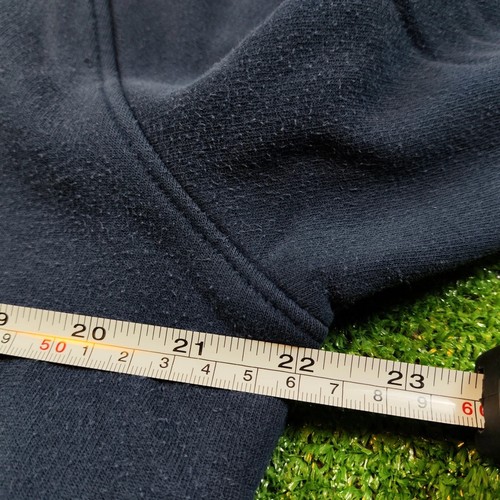 Vintage Nike Hoodie Mens Medium Navy Blue Pullover side Swoosh Classic Y2K retro - Picture 9 of 12