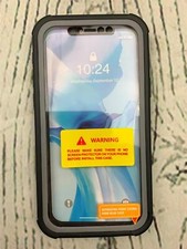 Compatible with iPhone 12 Waterproof Case Built in Screen Protector Black Grey