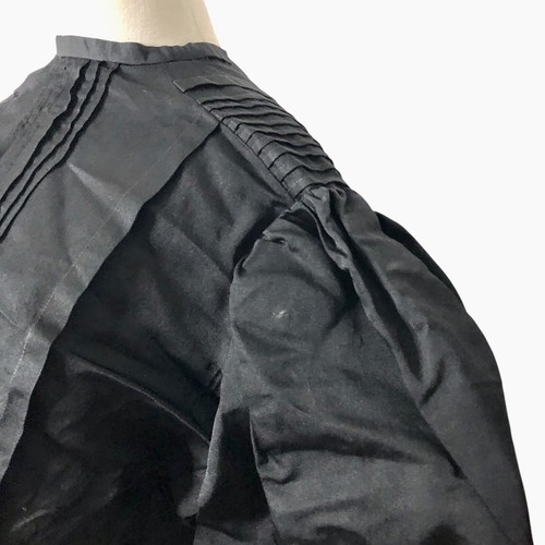 Vintage Edwardian Victorian Shirt Waist Pleated Blouse Black As Is Fragile S/M - Picture 6 of 24