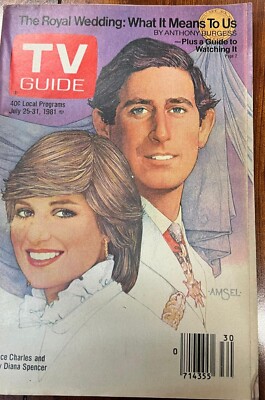 TV Guide Jul 25, 1981 Royal Wedding, UK ,PRINCE CHARLES AND DIANA,NY METRO