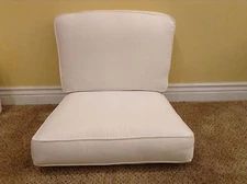 2 pc Frontgate Campagna Lounge Sofa CHAIR Patio Outdoor Cushions 25x26 NEW White