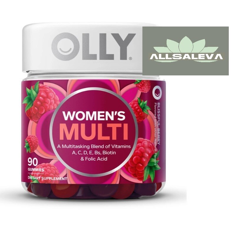 OLLY Women Multivitamin Gummy Vitamins A,D,C,E Biotin Folicacid Adult 90ct 06/25