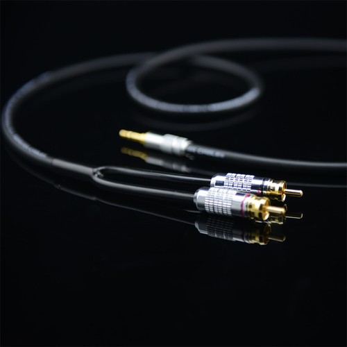 Stereo 3.5mm to 2 RCA Audio Cable Audiophile Hi Fi for HDTV CD DVD High Quality - Picture 4 of 8