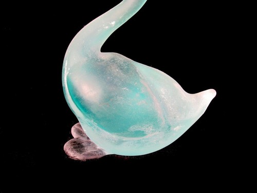 SIGNED by Cenedese Rare X BIG Murano Art Glass Scavo Long Neck Bird Sculpture - Picture 3 of 6