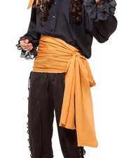 Halloween Pirate Medieval Renaissance Linen Large Sash Orange