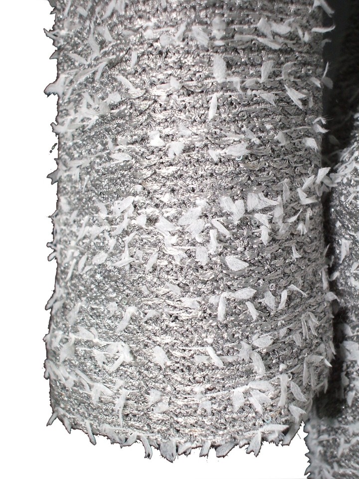 Ensemble Tailleur St. John Knits – Ice Silver Sequin Eyelash Tweed – Taille 10 – Neuf