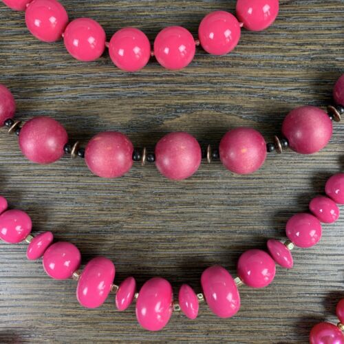 Lote de 5 Collar Vintage Rosa Caliente Grueso Retro Bubblegum Barbiecore - Imagen 3 de 17