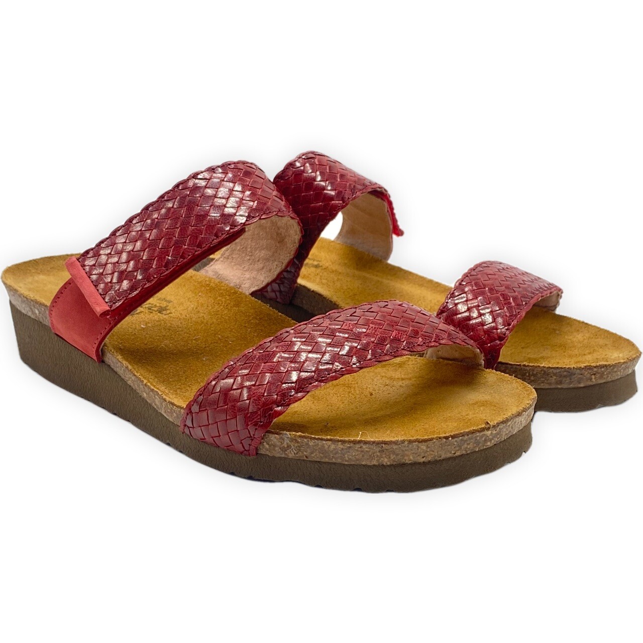 naot red sandals