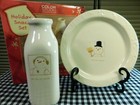 Hallmark Snowman Holiday Snack Set Milk Bottle Cookie Plate Recipe — photo 1
