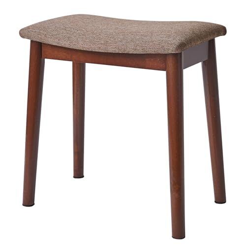 Saddle Cushion Vanity Stool Chair, Foot Rest Stool with Brown+coffee Color - Picture 1 of 6