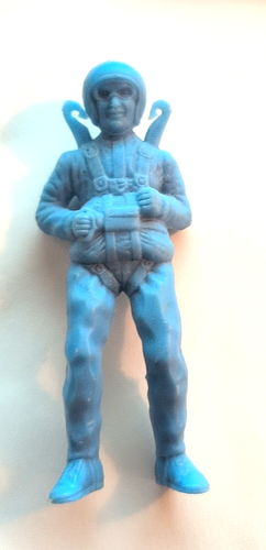 RAY PLASTIC INC VINTAGE 60er FALLSCHIRMJÄGER 4" FIGUR BLAU - OHNE FALLSCHIRM